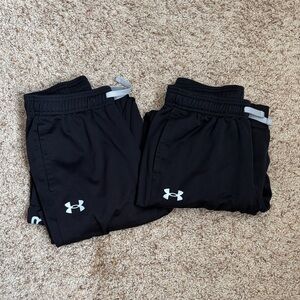 Under Armour Kids Black Sweatpants with White Logo